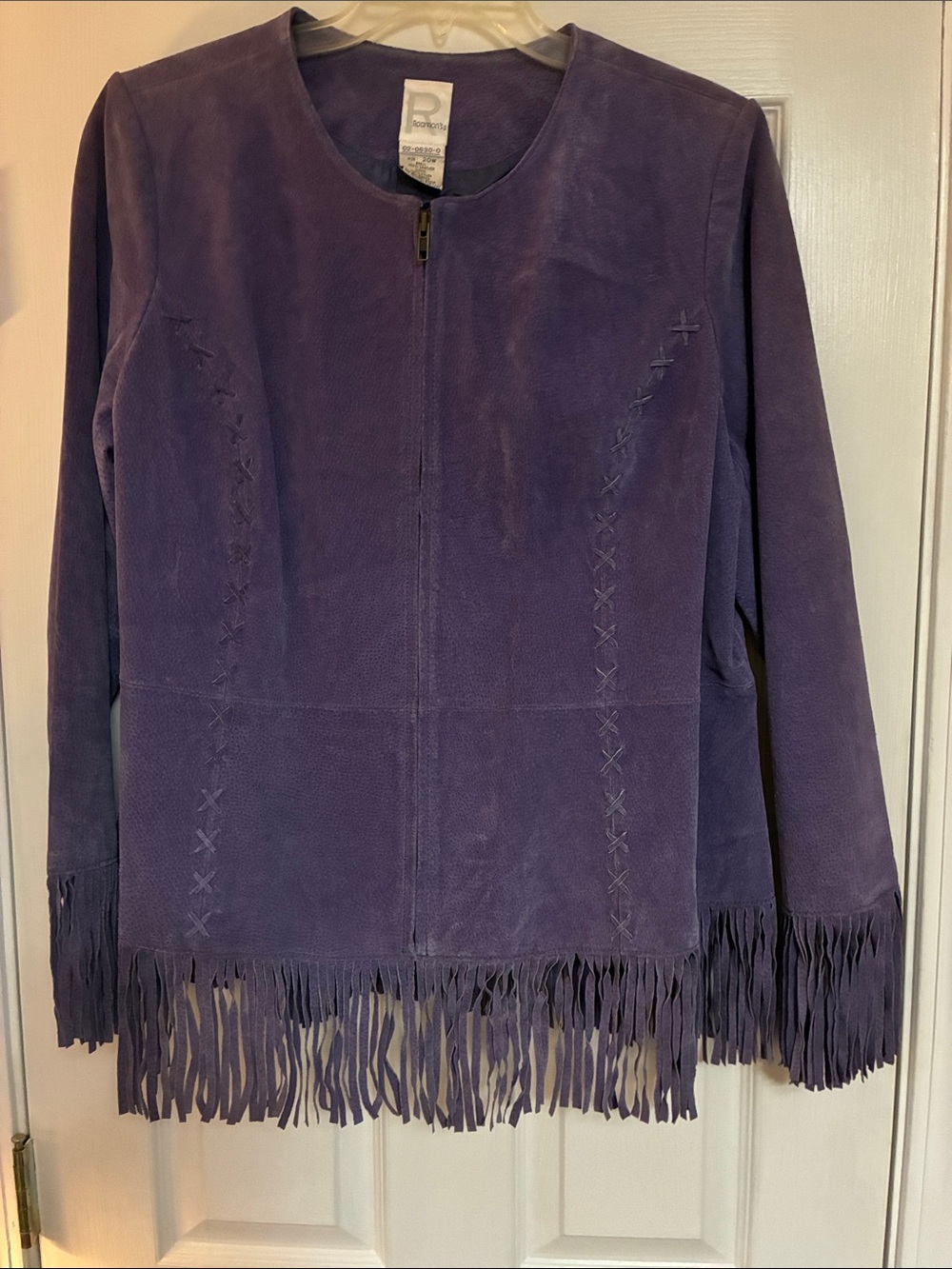 Roaman’s Purple Suede Fringe Jacket NWOT 20W